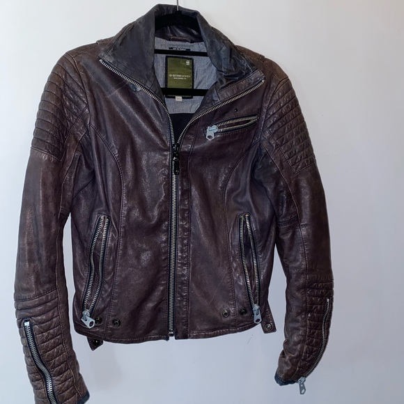 G-Star Biker Leather Jacket - Picture 3 of 7